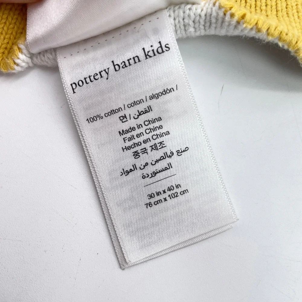 Pottery Barn Baby Knit Blanket Geometric Color Block Pennant Multi Color Cotton